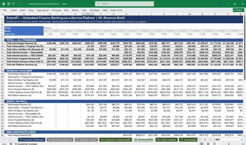 Embedded Finance Banking-as-a-Service Model Template
