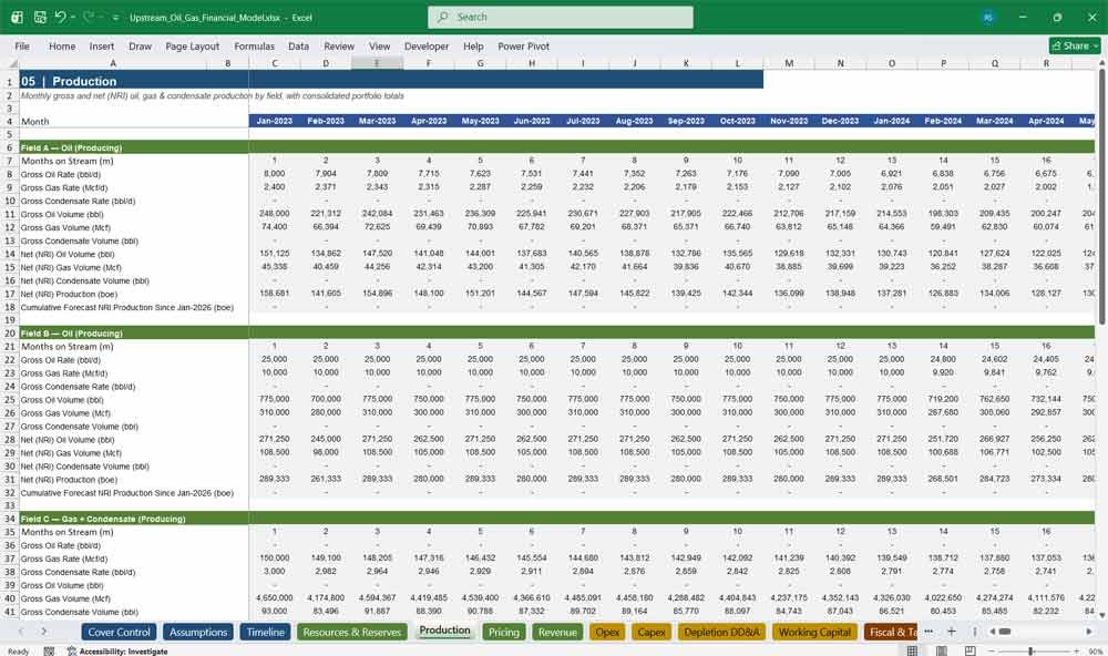 Upstream Oil & Gas Production Template