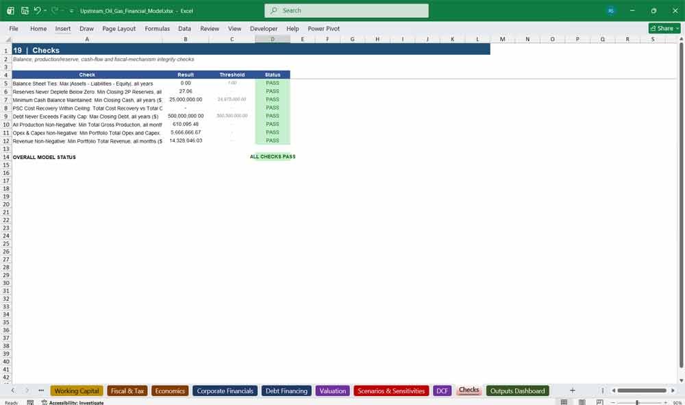 Upstream Oil & Gas DCF Model Template