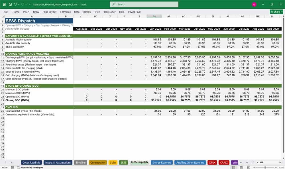 BESS Dispatch Template