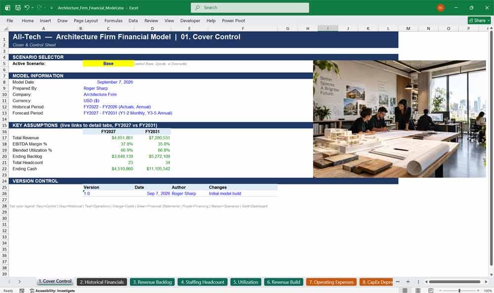 Architect Financial Model Template