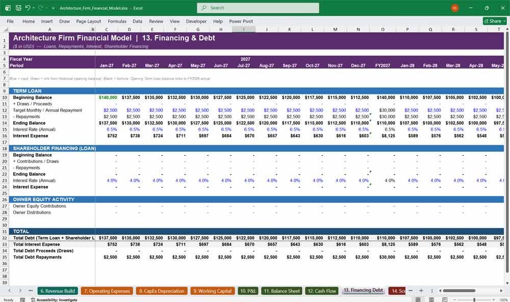 Architect Firm DCF Model Template