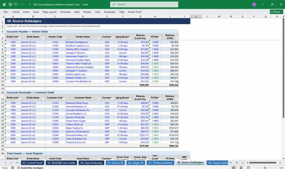 Subledger Validation Engine Excel