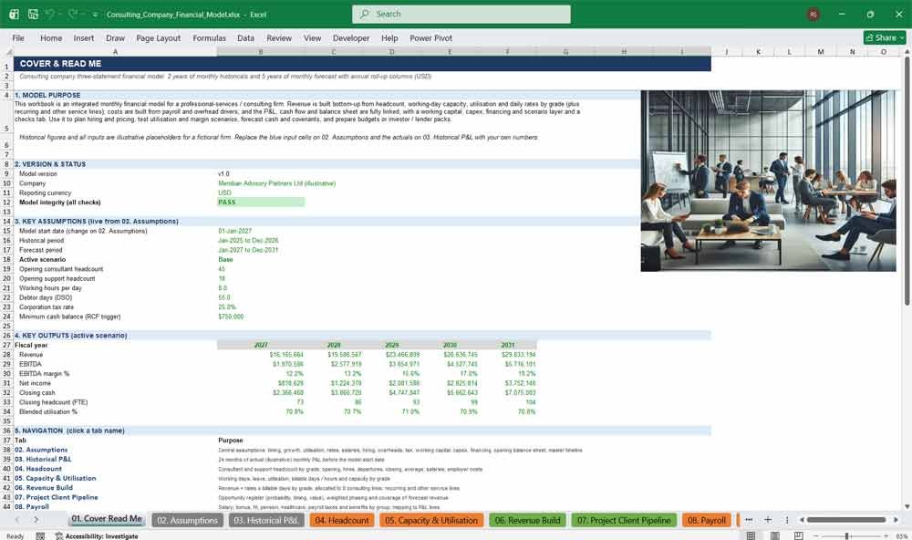 Consulting Firm Financial Model Template