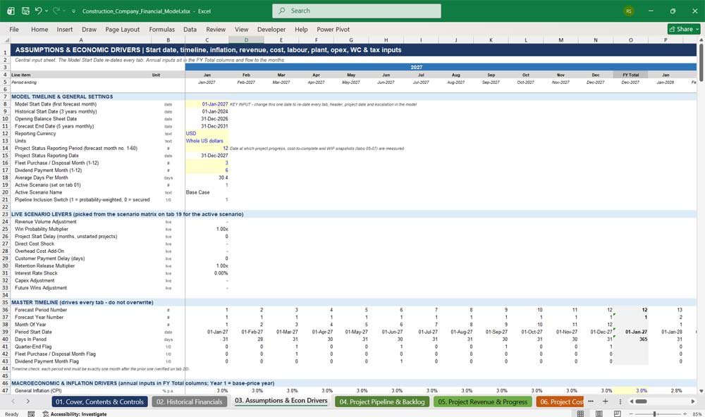 Construction Company Financial Model