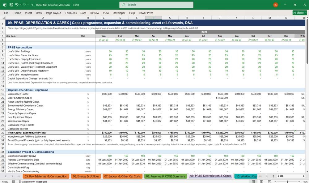 Paper Mill Financial Model