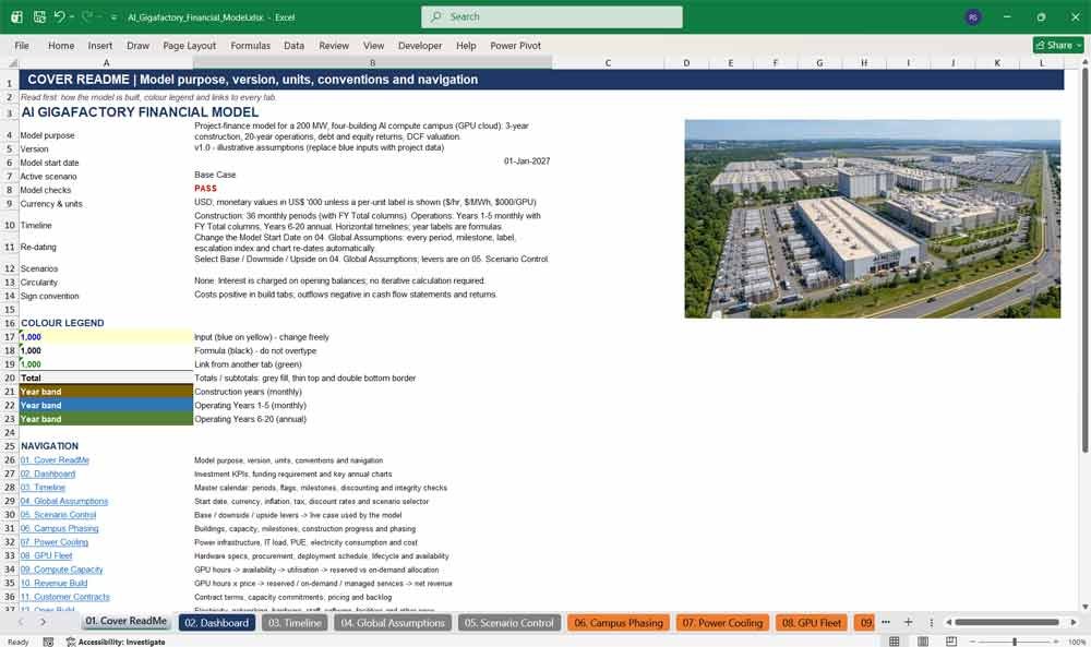 AI Factory Financial Model Template